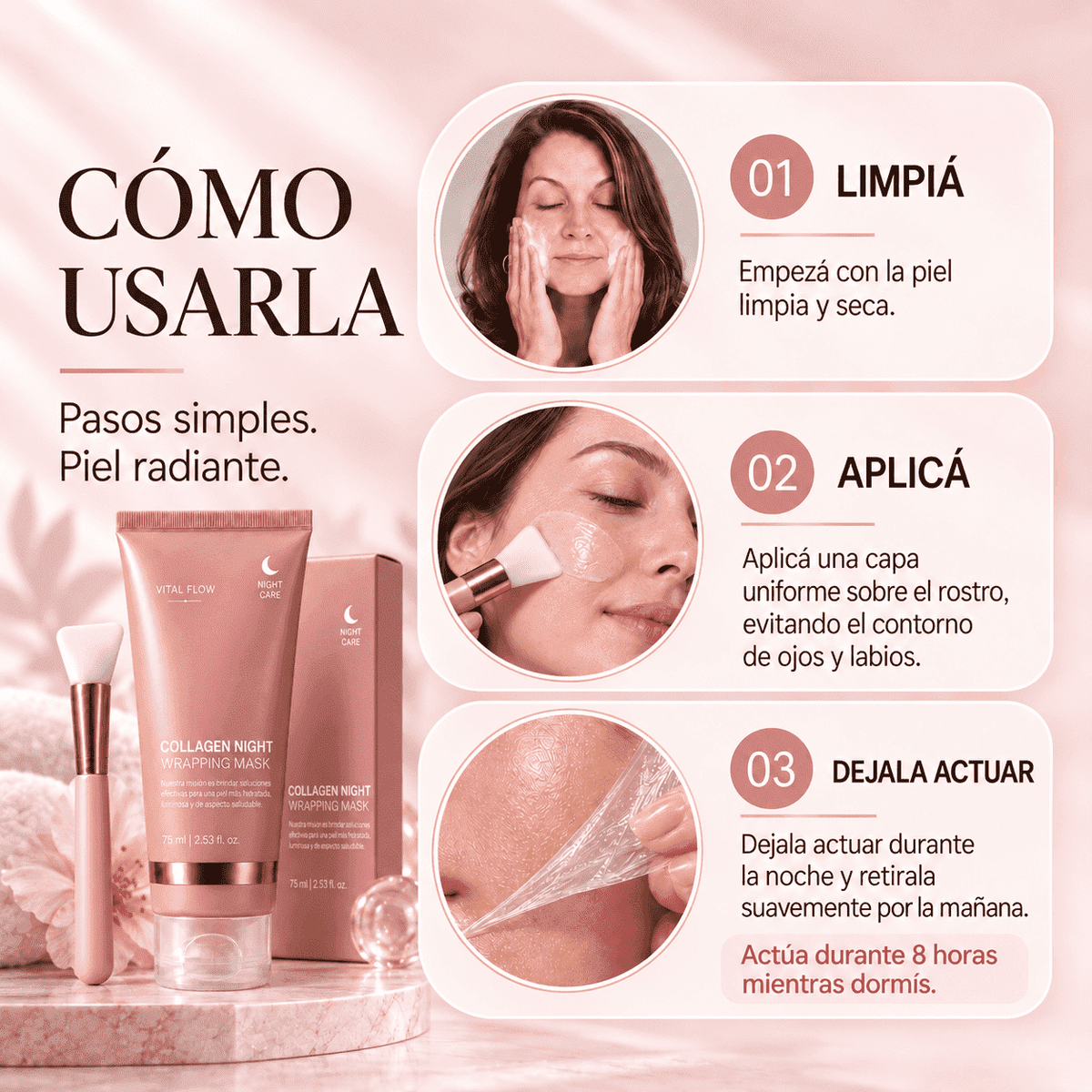 Mascarilla Nocturna Coreana de Colágeno
